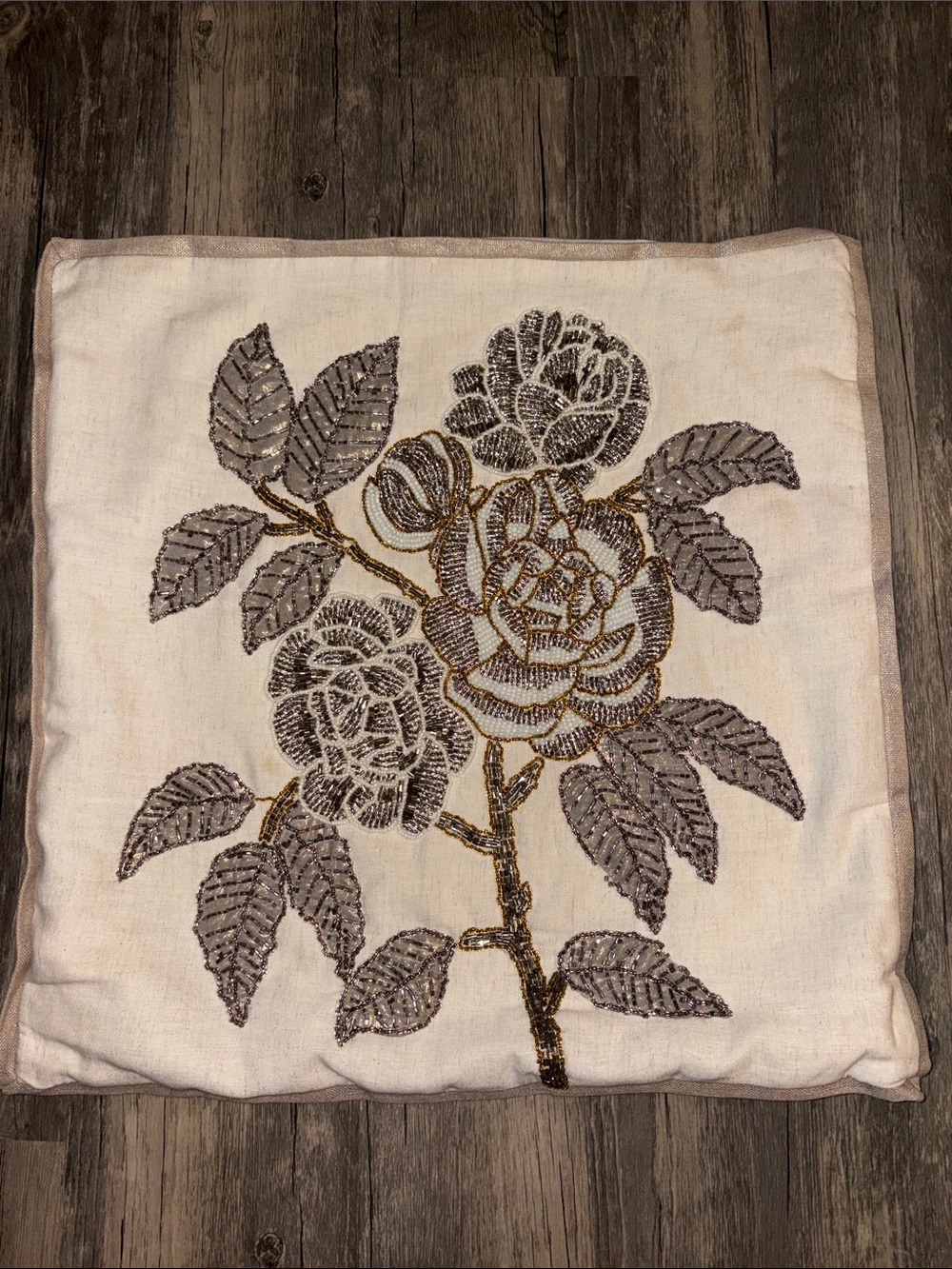 Discontinued Pier one beaded throw pillow cover